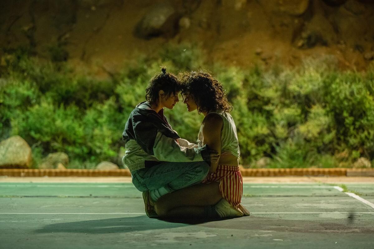Kristen Stewart and Katy OBrian in Love Lies Bleeding 2024 1200B